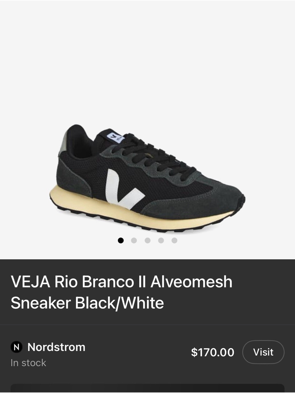 Veja Rio Branco II Alveomesh Sneaker - Black, White, Cream